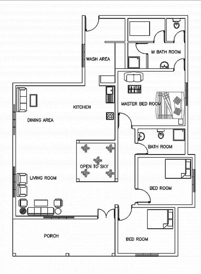 Draw Your 2d Floor Plan Into Auto Cad As Per Your Requirements By