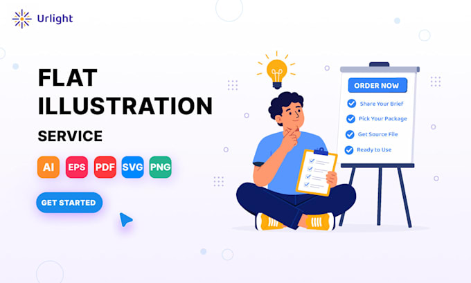 create flat vector illustration for you