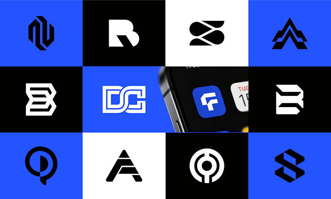 design bold a initial letters logo for tech business, saas startup, and app icon