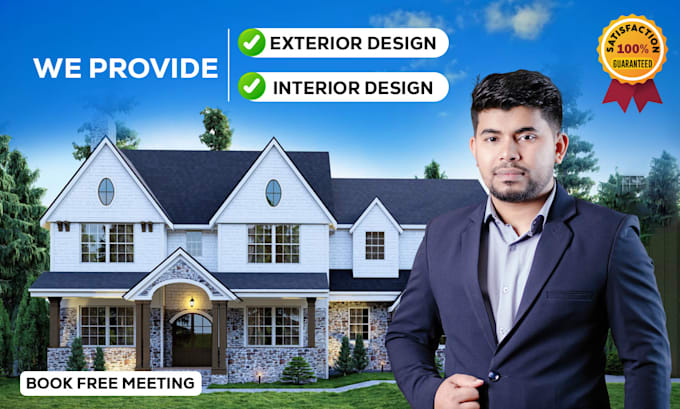 do 3d exterior, interior model, and rendering visualization by an architect