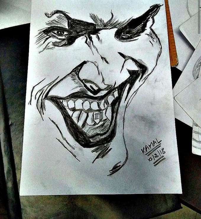 Give You 2 Hand Made Charcoal Pencil Drawing By Kamalkumar615