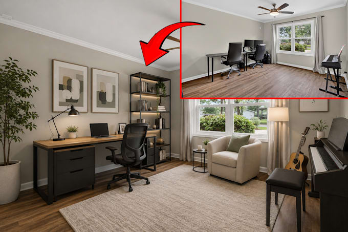 realistic virtual staging and real estate photo editing