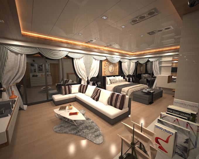 create interior design and 3d rendering of apartment or home