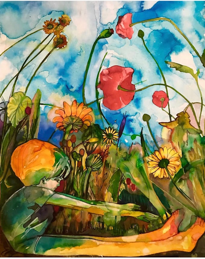 create authentic book cover in watercolor