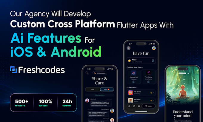 develop custom cross platform flutter apps with ai features for ios and android