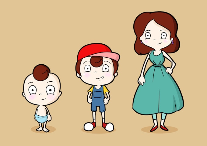 Draw Cute Cartoon Style Characters For Children By Kenli6