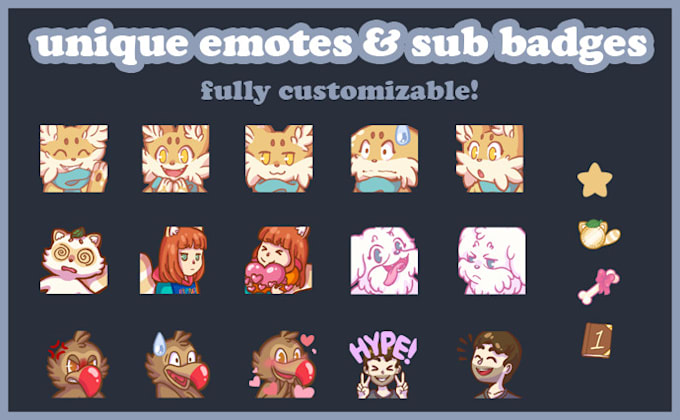 Make you professional emotes and sub badges for your stream by ...