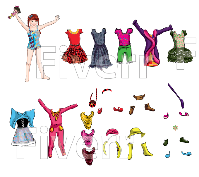 Draw A Creative Paper Doll With Awesome Fashion Clothes By Maryessmat