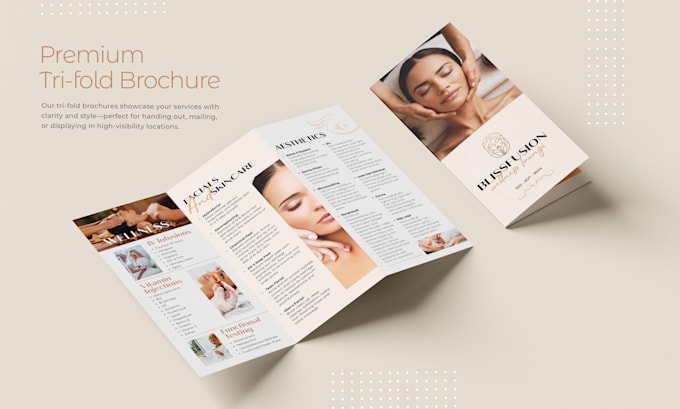 design a premium minimalist trifold brochure for corporate