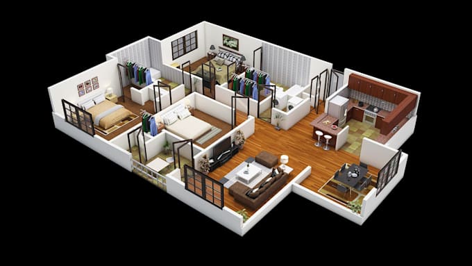 create 3d floor plan, interior ,exterior , etc