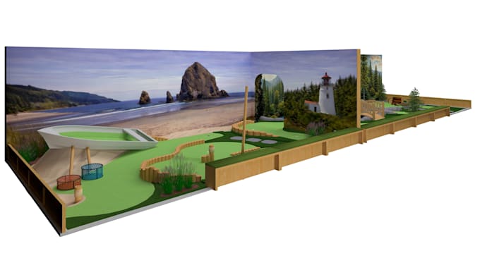 do custom mini golf course design 2d and 3d