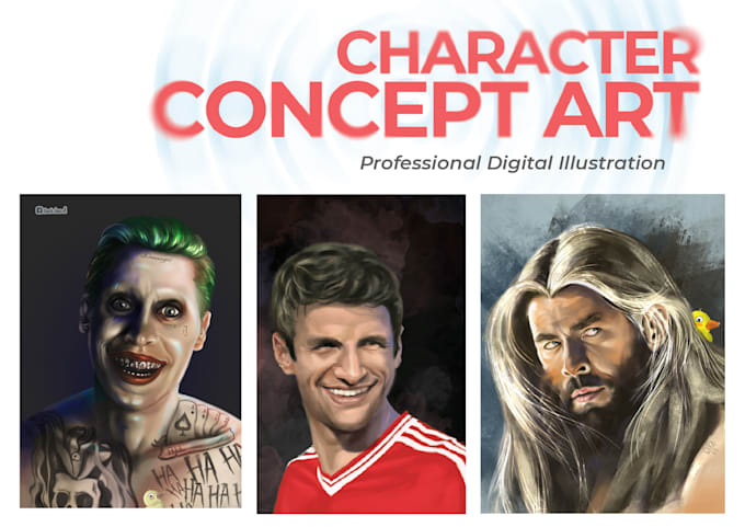 draw professional character concept art and illustration