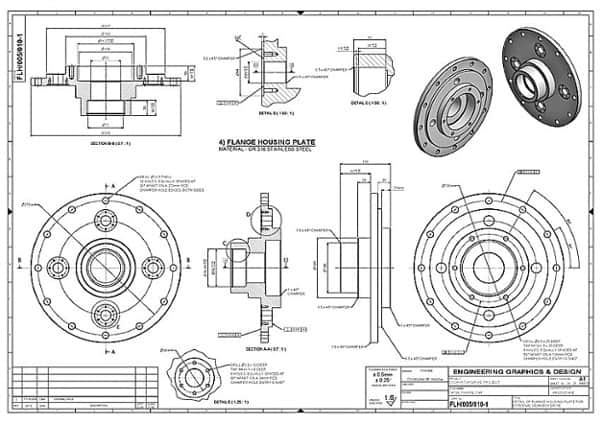Draw any 2d technical drawing in autocad by Quangman177 | Fiverr