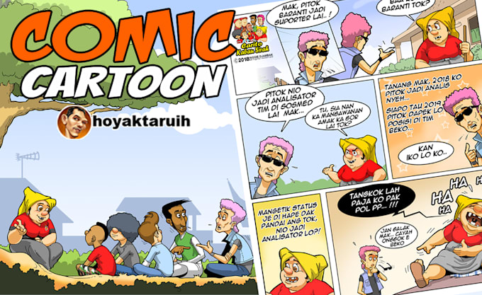 draw comic cartoon and character