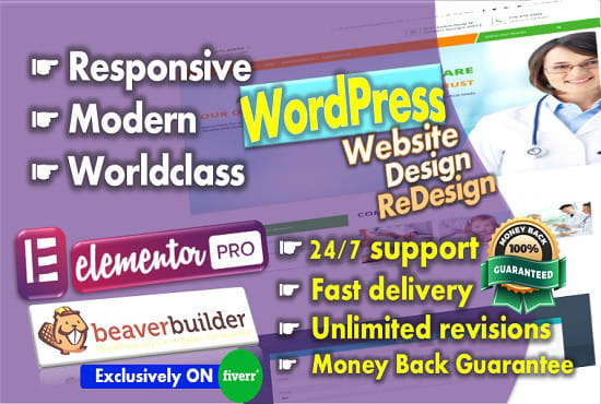 do professional responsive wordpress website design or blog site