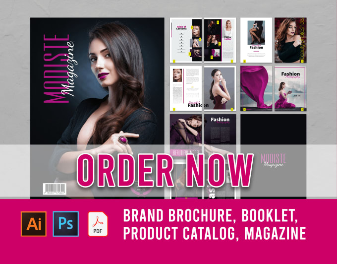 Hire a freelancer to design brand brochure, booklet, product catalog, magazine