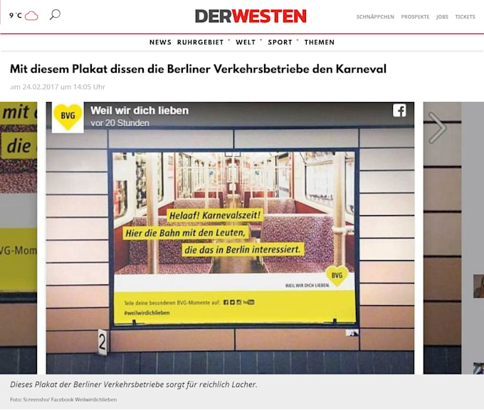 write creative german social media posts