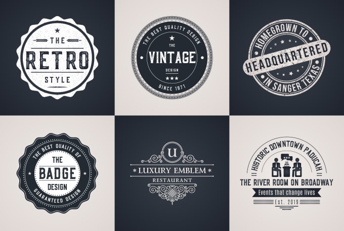 Design retro vintage hipster badge stamp logo by Mijanrahman8419 | Fiverr