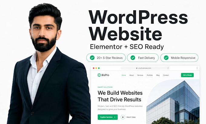 design or develop a modern wordpress website with elementor
