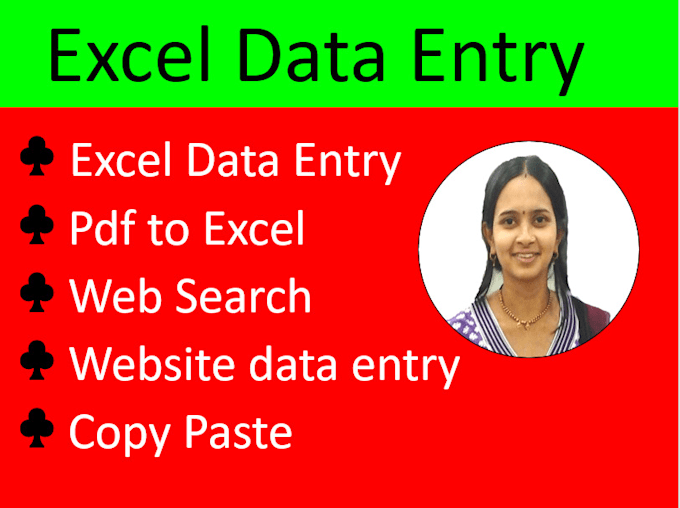 do excel data entry, pdf to excel, copy paste, data scrape