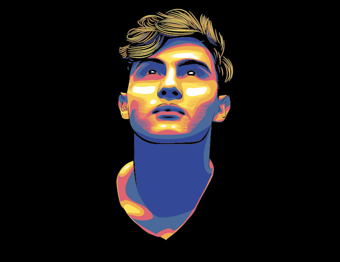 Draw an amazing vector portrait in a unique colorful style by ...