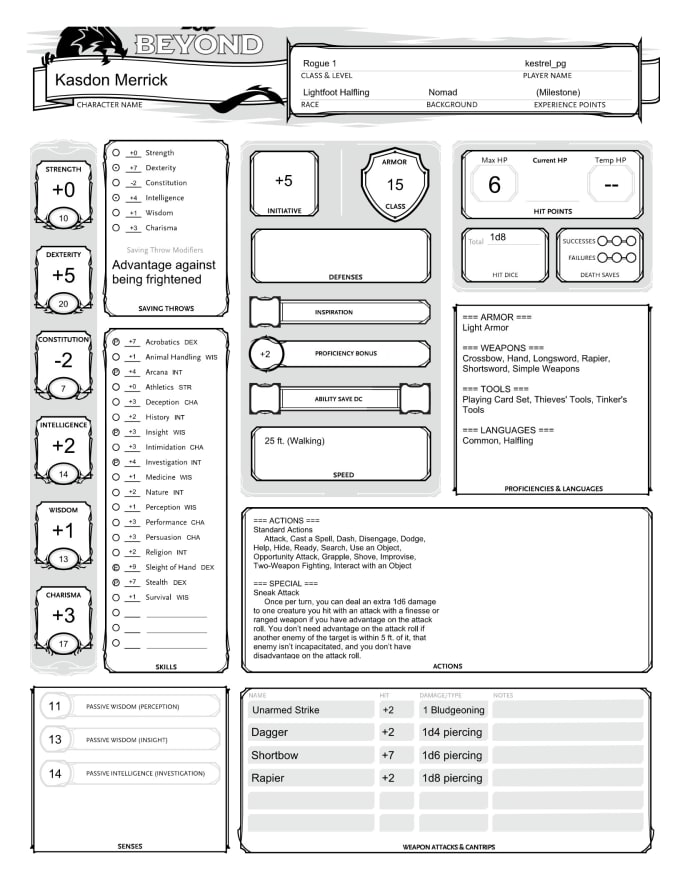 Create an original custom dnd 5e character for you by Noe_pg Fiverr