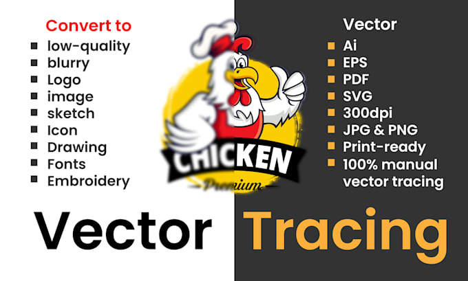 vector tracing, convert image to vector, redraw logo
