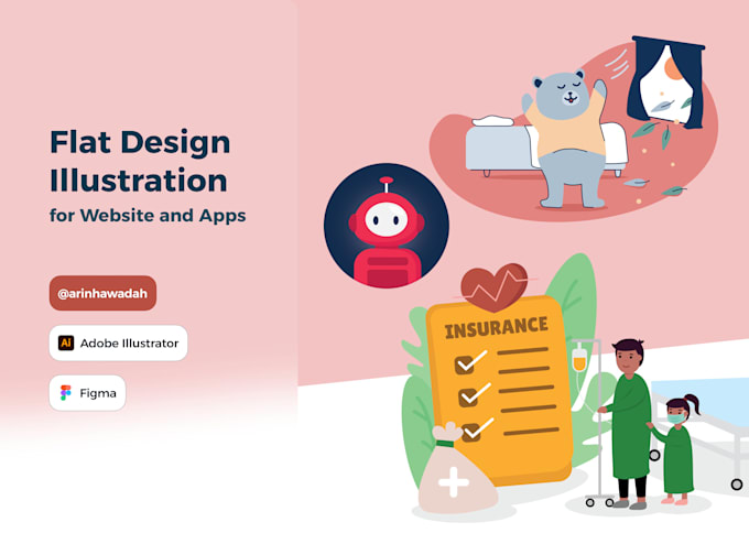 design cute flat vector illustration for your website or app