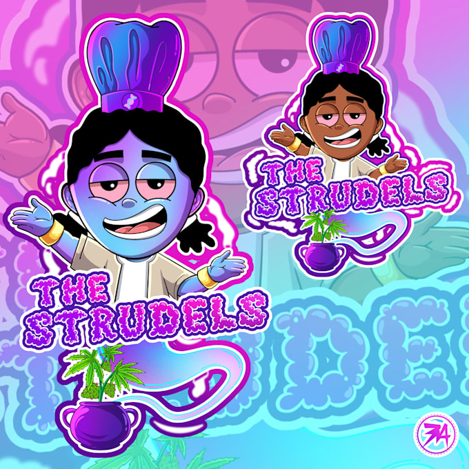 create a sticker in cartoon graphic style