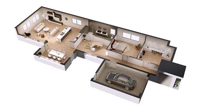 Architecture interior design 3d visualization rendering by Salman_6432