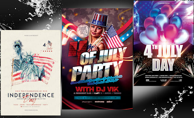 design 4th july independence day posters