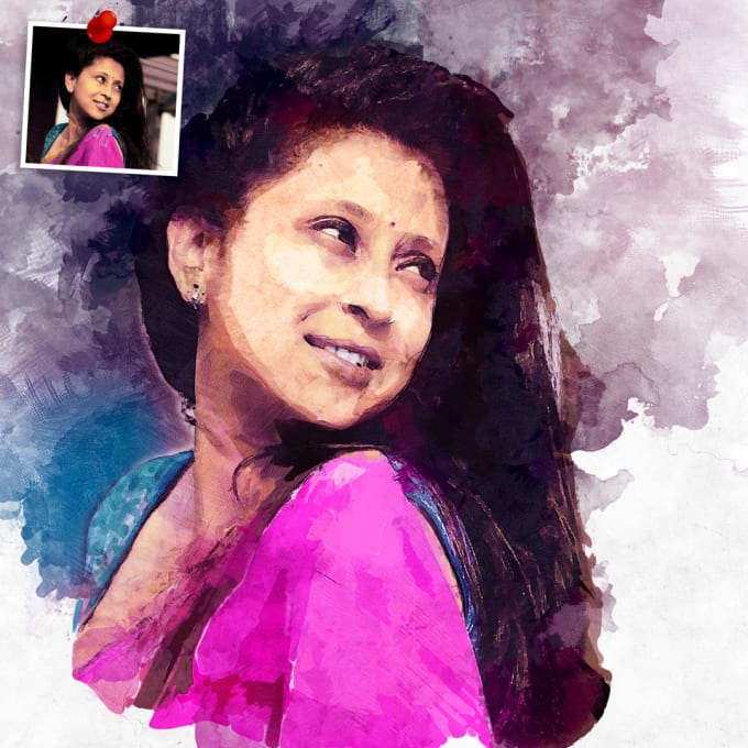 Paint Your Portrait In A Digital Watercolor Style By Mustafizzz | Fiverr