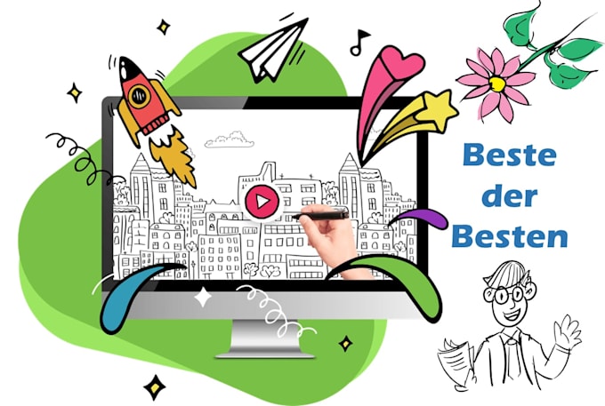 create amazing whiteboard animation in german or deutsch