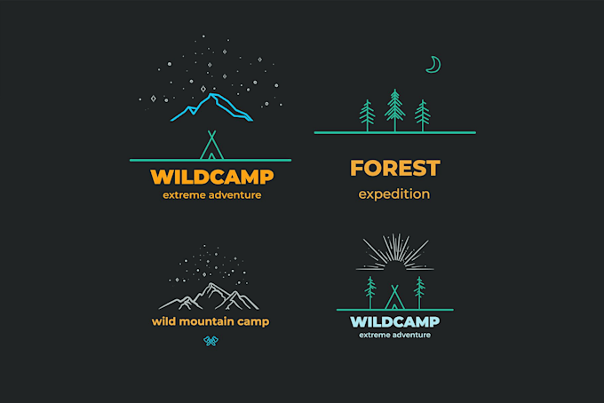 illustrate outdoor camping logo