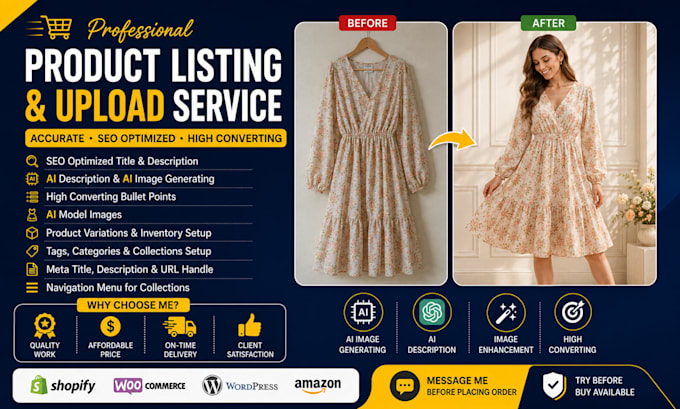 be product lister with realistic ai images