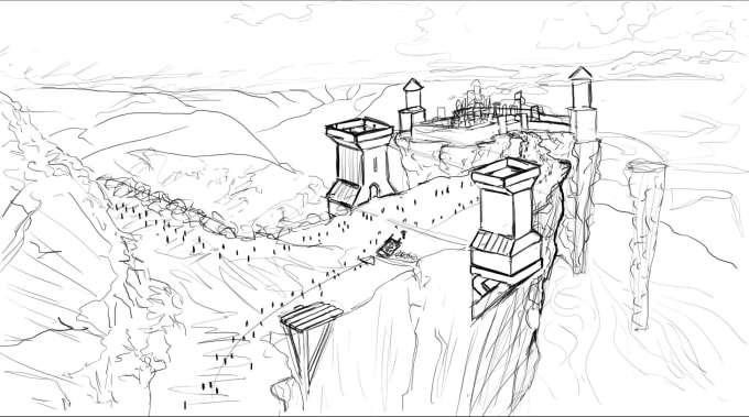 Sketch Epic Environment Concepts By Aaron Huggins