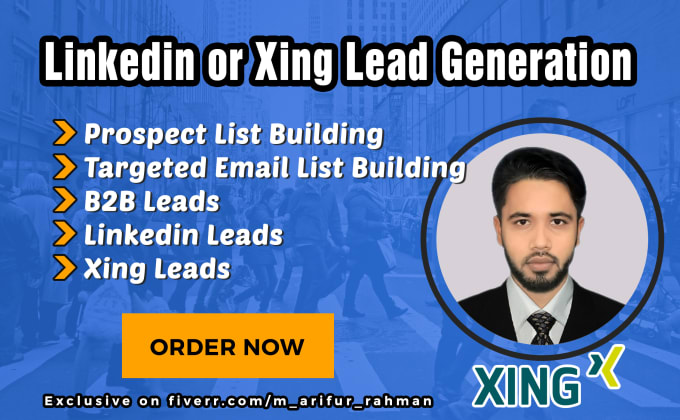 I will do b2b lead generation and prospect list building by using xing or crunchbase