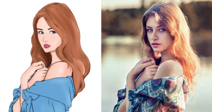 Draw Beautiful Anime Girl Art Portrait By Batoosha,Simple Cartoon Body Outline