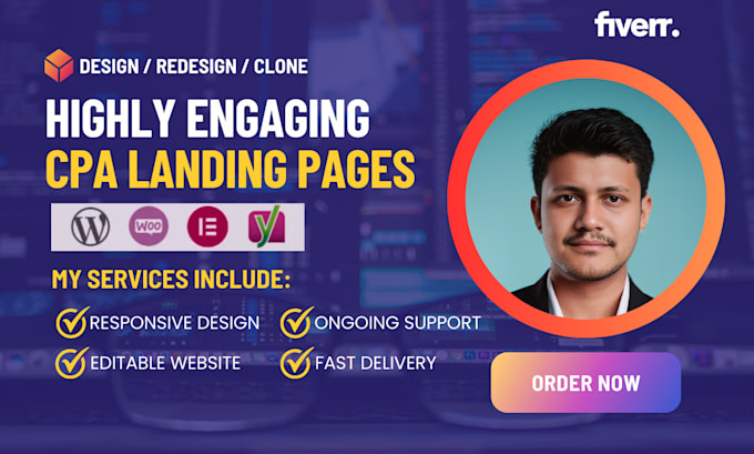 make highly engaging CPA landing pages with wordpress elementor
