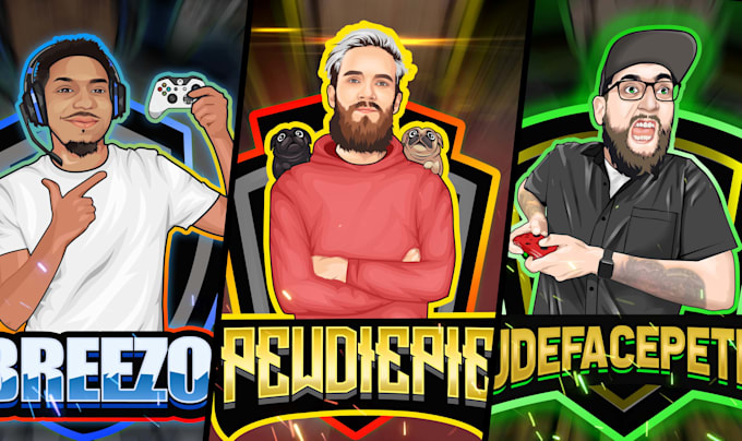Design Esport Avatar, Youtube, Twitch, Mascot Gaming Logo