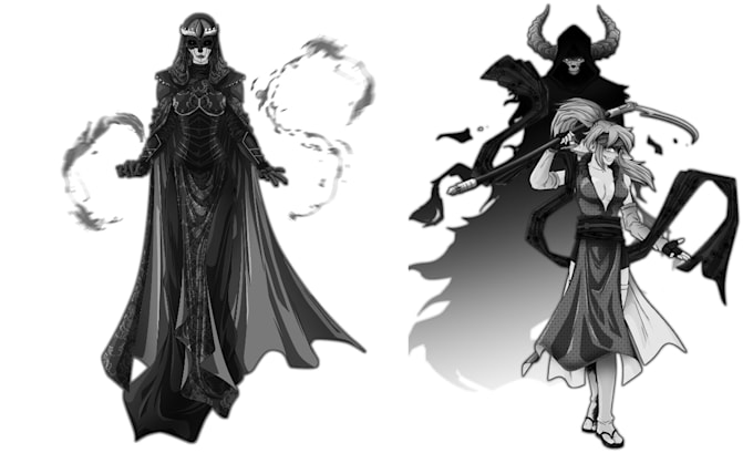 make character design in black and white