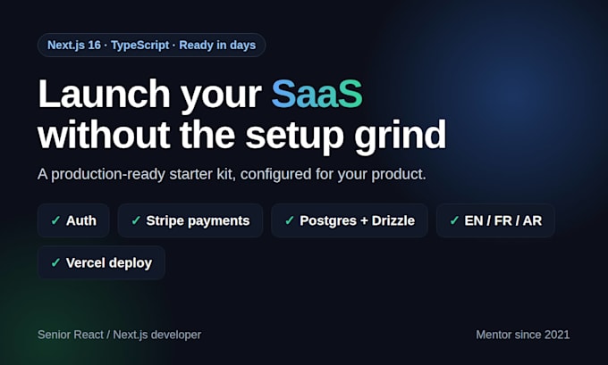 build your nextjs saas mvp with stripe auth and database