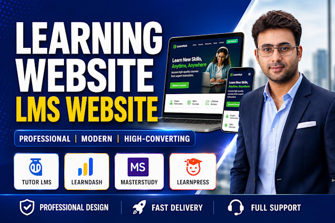 build an lms website with tutor lms, masterstudy lms, or learndash