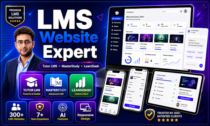 tutor lms, masterstudy lms, learndash lms website