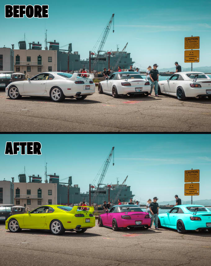 Change color of your car on photo by Unkunkujuju | Fiverr