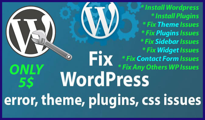 fix any wordpress error, issues, bugs on your wordpress site