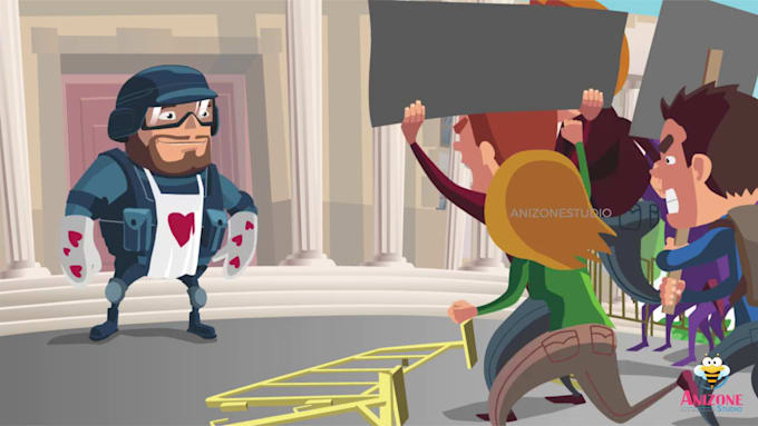 do 2d cartoon animation video with complex movement