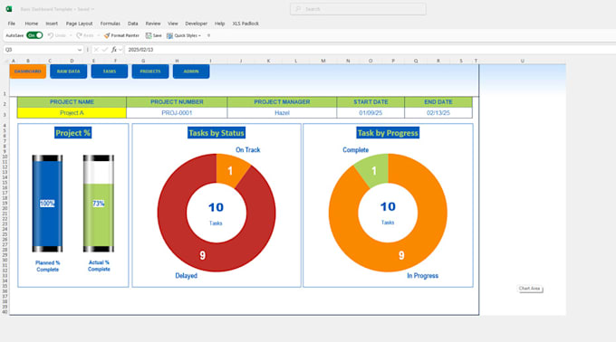 create a basic microsoft excel project dashboard template