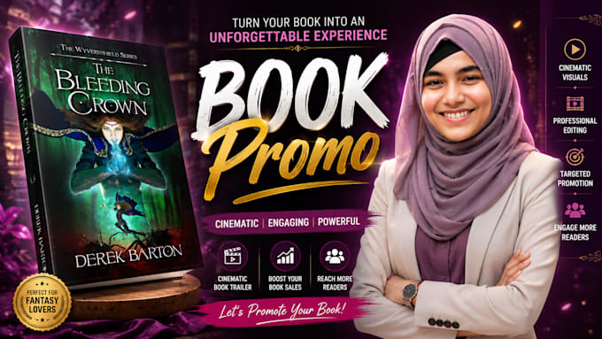 make a unique 3d book promo or trailer video