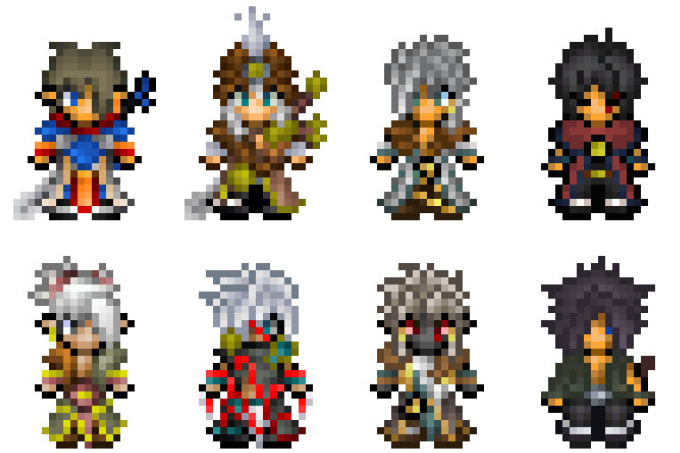 Create custom rpg maker 2000 character sprites and weapons by Yelumi